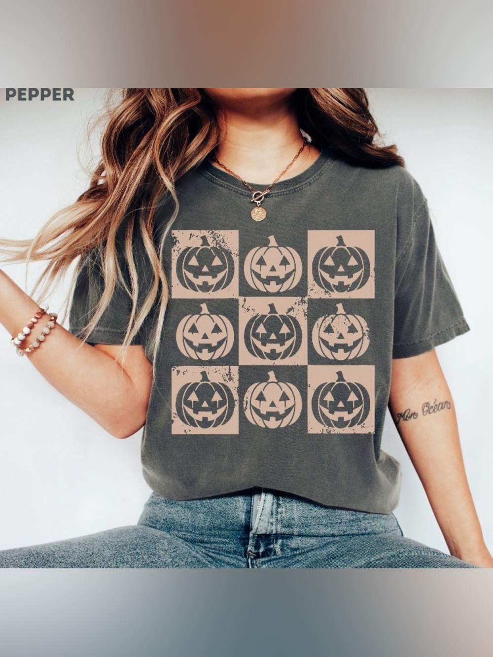 Retro Pumpkin Halloween Shirt, Vintage Jack O Lantern Spooky Season Graphic Tee